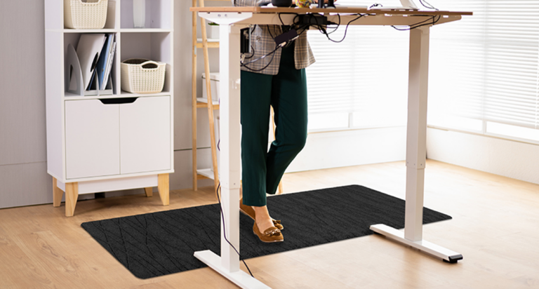 standing desk mat in use