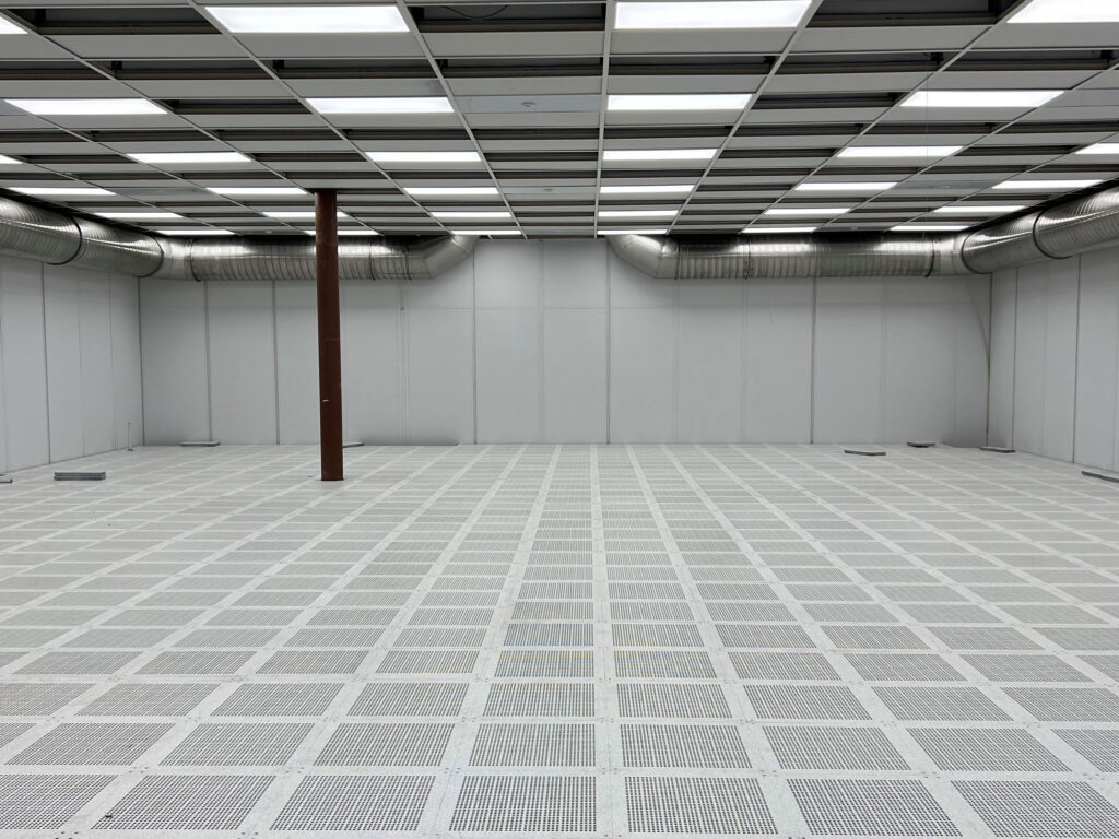 A raised floor in a semiconductor cleanroom.