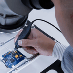 microsoldering on circuit board