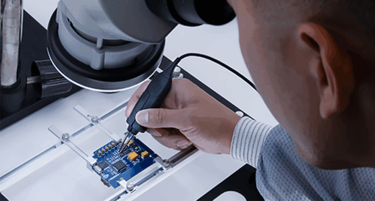 microsoldering on circuit board