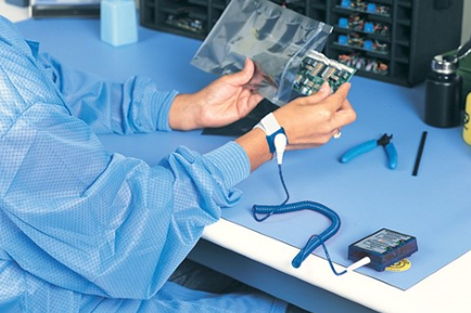 esd smock and wrist strap
